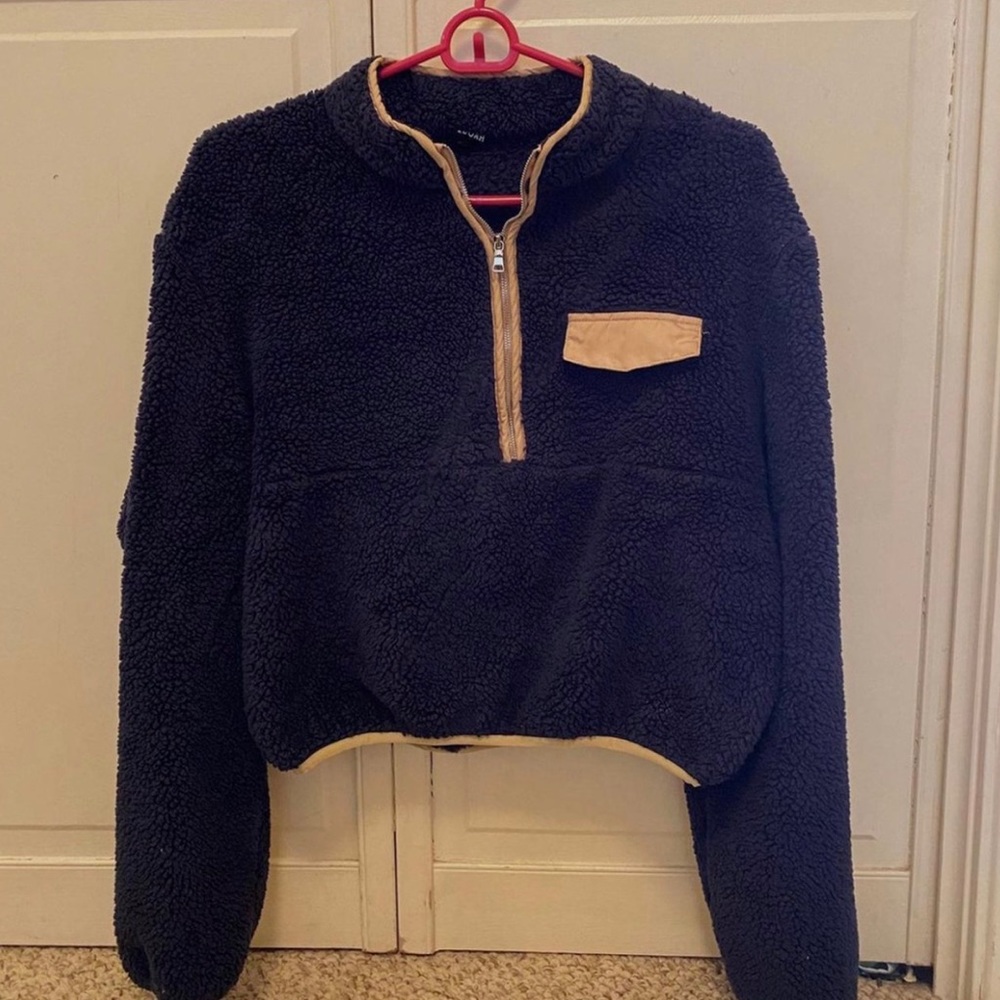 Fuzzy navy blue jacket